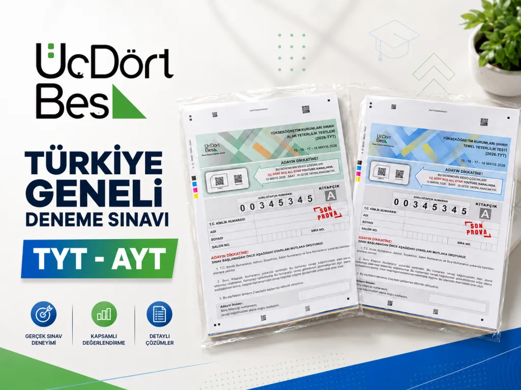 345 Türkiye Geneli Deneme Sınavı TYT-AYT
