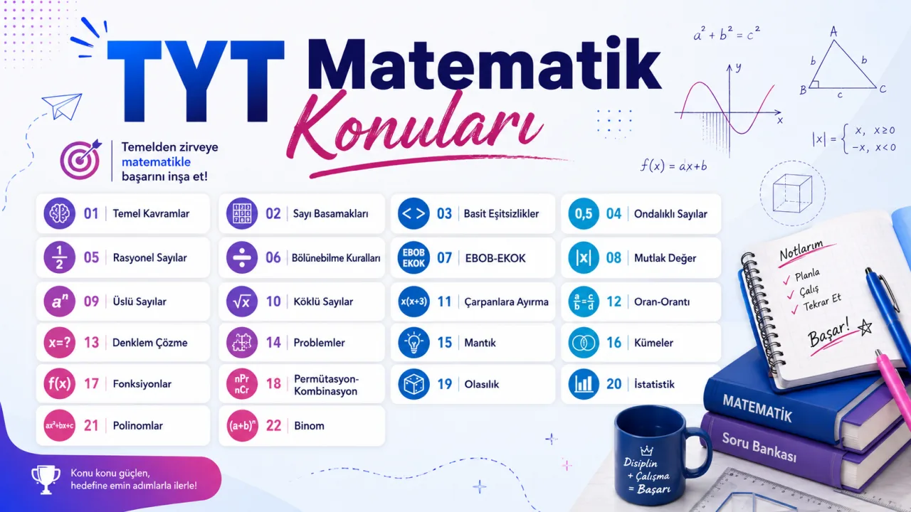TYT Nedir? Hangi Dersler Var? Nasıl Çalışılır? 2 TYT Matematik Konuları